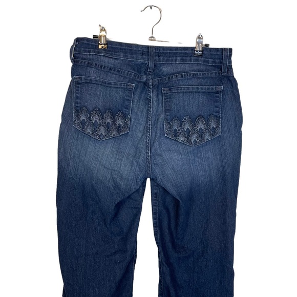 NYDJ Straight Leg Stretchy Lift Tuck Technology Mom Jeans Glitter Butt Pockets - Picture 11 of 16